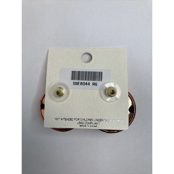 Mia Collection Copper Color Classic Round Earrings Post Back 1 1/8 in diameter - Picture 3 of 4